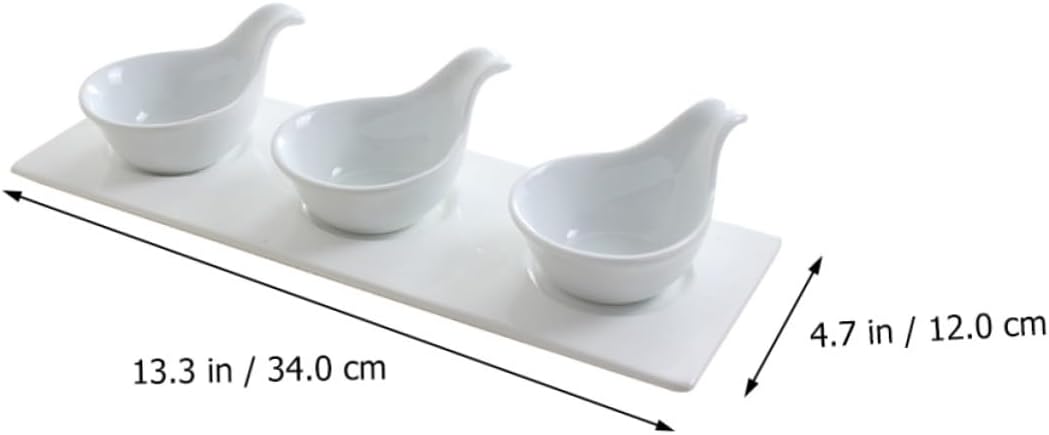 VOSAREA Sauce Dishes Ceramic Spoons for Entertaining Easy to Clean Healthy Condiment Containers Lids