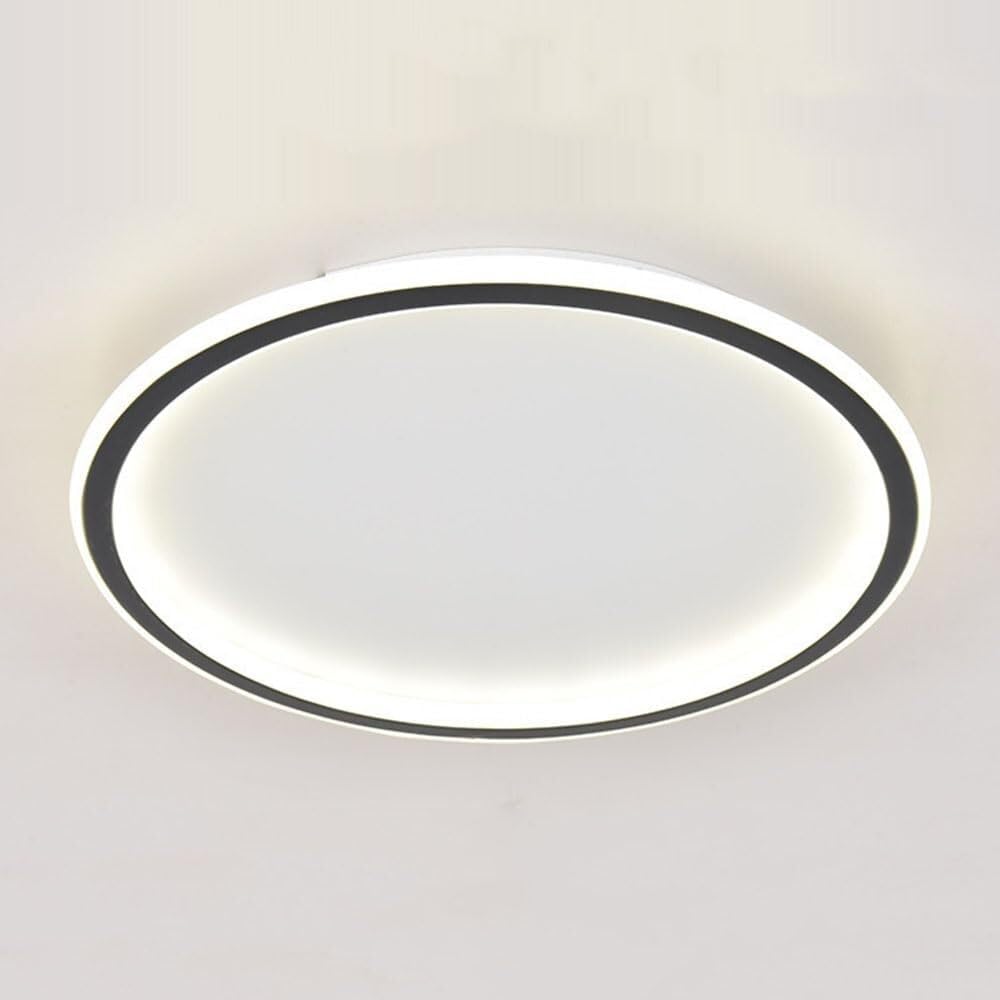 Fashionable Round LED Ceiling Lamp Three-Color Dimming Ceiling Light Side Emitting Design Lighting Ceiling Light Fixture for Living Room Bedroom Dining Room Kitchen Study Room(Dark,30cm)