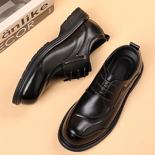 Men's Genuine Leather Hand Stitched Oxford Shoes Fashion Classic Round Toe Lace Up Low Top Dress Derby Shoes Comfortable Business Casual Office Wedding Formal Shoes4