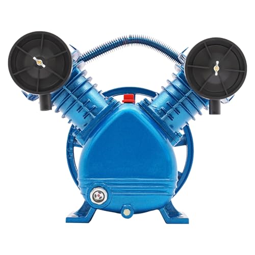 Eentraps V-stijl 2-zuiger reserve-luchtcompressorpomp twee cilinder dubbele cilinder compressor voor lichte industrie textiel levensmiddelen 2200 W 3HP blauw