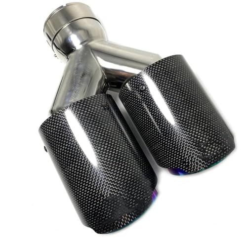 Silenciador de escape doble acero inoxidable morado IN 70mm OUT 76mm