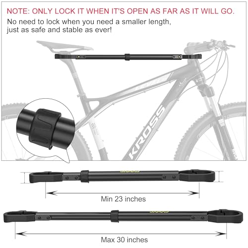 CXWXC Fahrrad Rahmenadapter für Fahrradträger – Verstellbare Oberrohr-Querstange (32 kg Tragkraft) – Crossbar Adapter für Damen-, Kinder-, BMX- & Tiefeinsteiger-Fahrräder (58–76 cm)