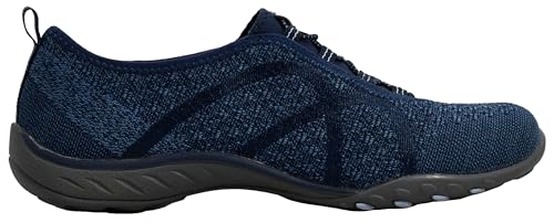 Skechers Women's Breathe-Easy-Fortuneknit Sneaker, Navy, 7.5 M US