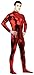VSVO Adult Red Shiny Metallic Front Zipper Unitard Bodysuit Costume (X-Large, Red)