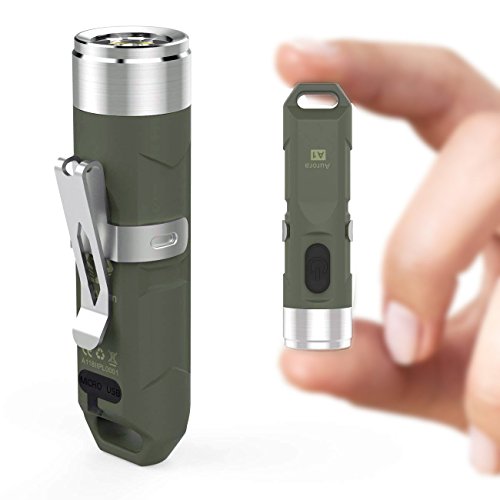 Led Flashlight Rechargeable 550 Lumens Mini Flashlight Led Waterproof Small Flashlight for Camping 4 Modes (Military green)
