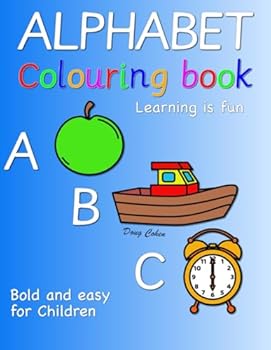 Paperback Alphabet colouring book: Simple big bold illustrations with letters to trace Book