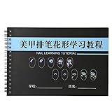 Nail Practice Book,Nail Art Practice Template Learning Paper Book Manicure Drawing Painting Exercise Books Tool(Pen flower)