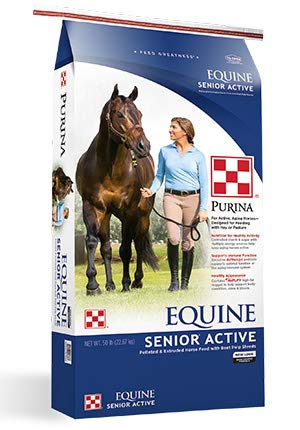 PurinaActive Senior Horse Feed, Equine Feed for Active Senior Horses, Pelleted, 50 lbs