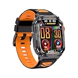 Elprico Smart Watch da Uomo, Fitness Tracker da 2,0 Pollici, Oltre 100 modalità Sport IP68, Monitoraggio dello Stato della Batteria di 25 Giorni per Android IOS (nero e arancione)