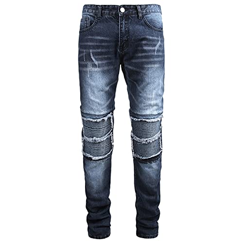 Jean biker mode pour hommes coupe skinny slim et extensible