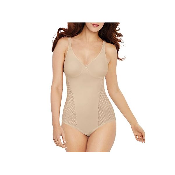 Bali-Womens-Shapewear-Firm-Control-Body-Shaper-with-Built-in-Minimizer-Bra-Fajas-DF1009 Bali womens Shaper With Cool Comfort Df1009 shapewear bodysuits, Soft Taupe, 40C US