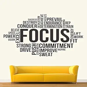 Akki World 'Focus - Sports - Workout - Office - Corporate - Business - Inspirational - Motivational - Quotes - Wall Sticker