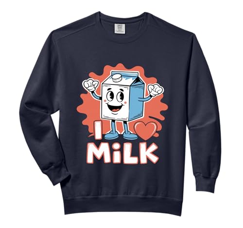 I Love Milk Heart Milk Lover - I LOVE HEART MILK Kids Comfort Colors Adult Sweatshirt