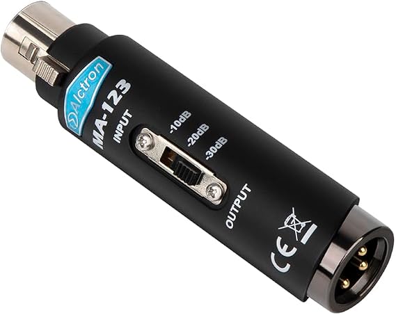 MA-123 Microphone Signal Attenuator Pad, 10dB.20dB. 30dB
