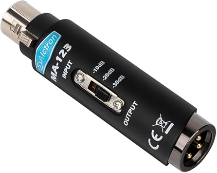 MA-123 Microphone Signal Attenuator Pad, 10dB.20dB. 30dB