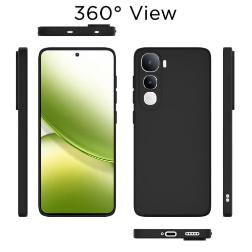 Image of Outlouders Back Cover for Vivo Y400 5G | Camera Protection | Durable Soft Matte Silicone Bumper Case (Black)
