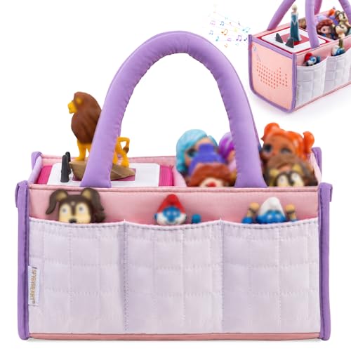 Image of SFYBYHEART Kids Carrying Tote Compatible with Toniebox 1 & 2, Padded Storage Organizer for Audio Player Figures, Starter Set, Headphones & Accessories, Lightweight Travel Bag