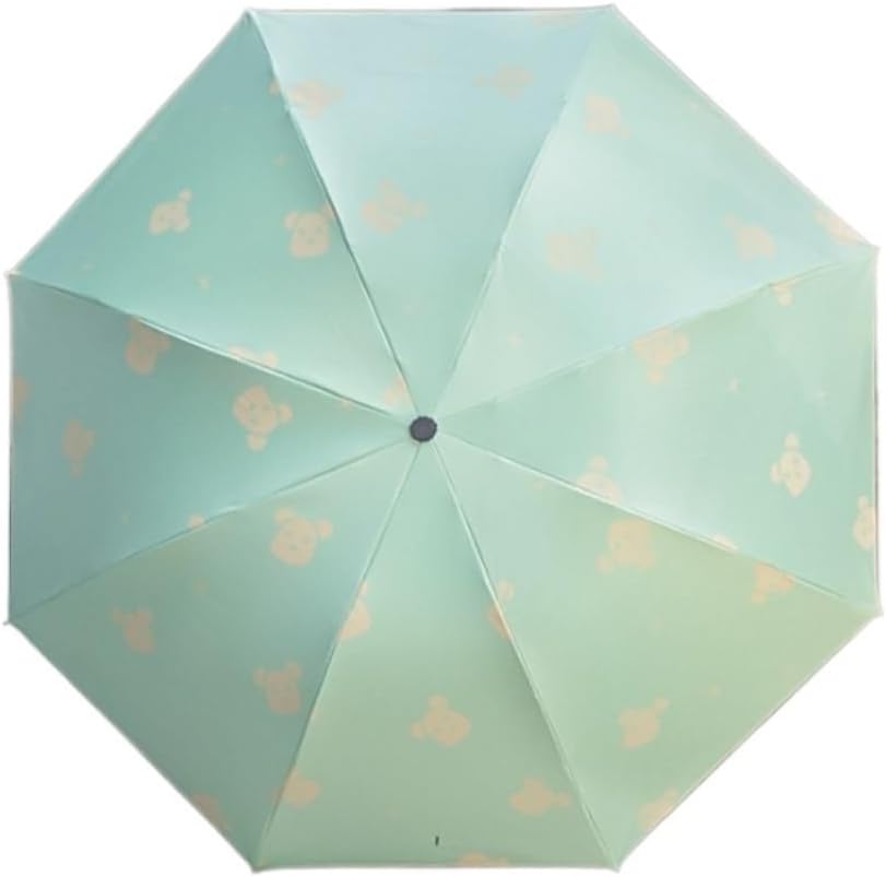 Portable Umbrella for Travel Sun Umbrella Three Fold Manual Folding Vinyl Sunshade Sunscreen Sun and Rain Dual-use Umbrella Women Umbrella Outdoor(Green)
