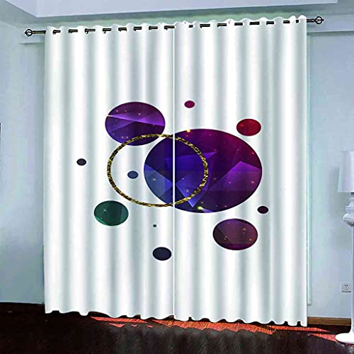 Rideau à oeillets violet 3D pour la décoration du salon moderne - 2