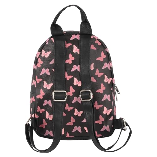 Image of Jessica Simpson Waterproof Mini Vegan Leather Backpack Purse for Women, Travel, Work (Midnight Butterflies)