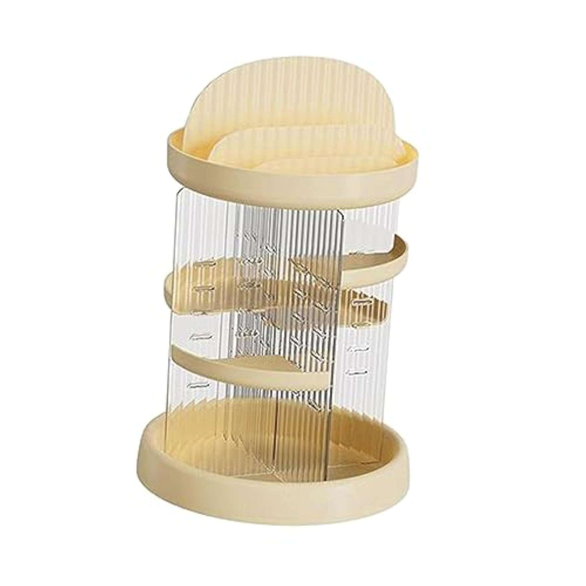 Milky White Rotating Cosmetic Storage Rack for Dresser