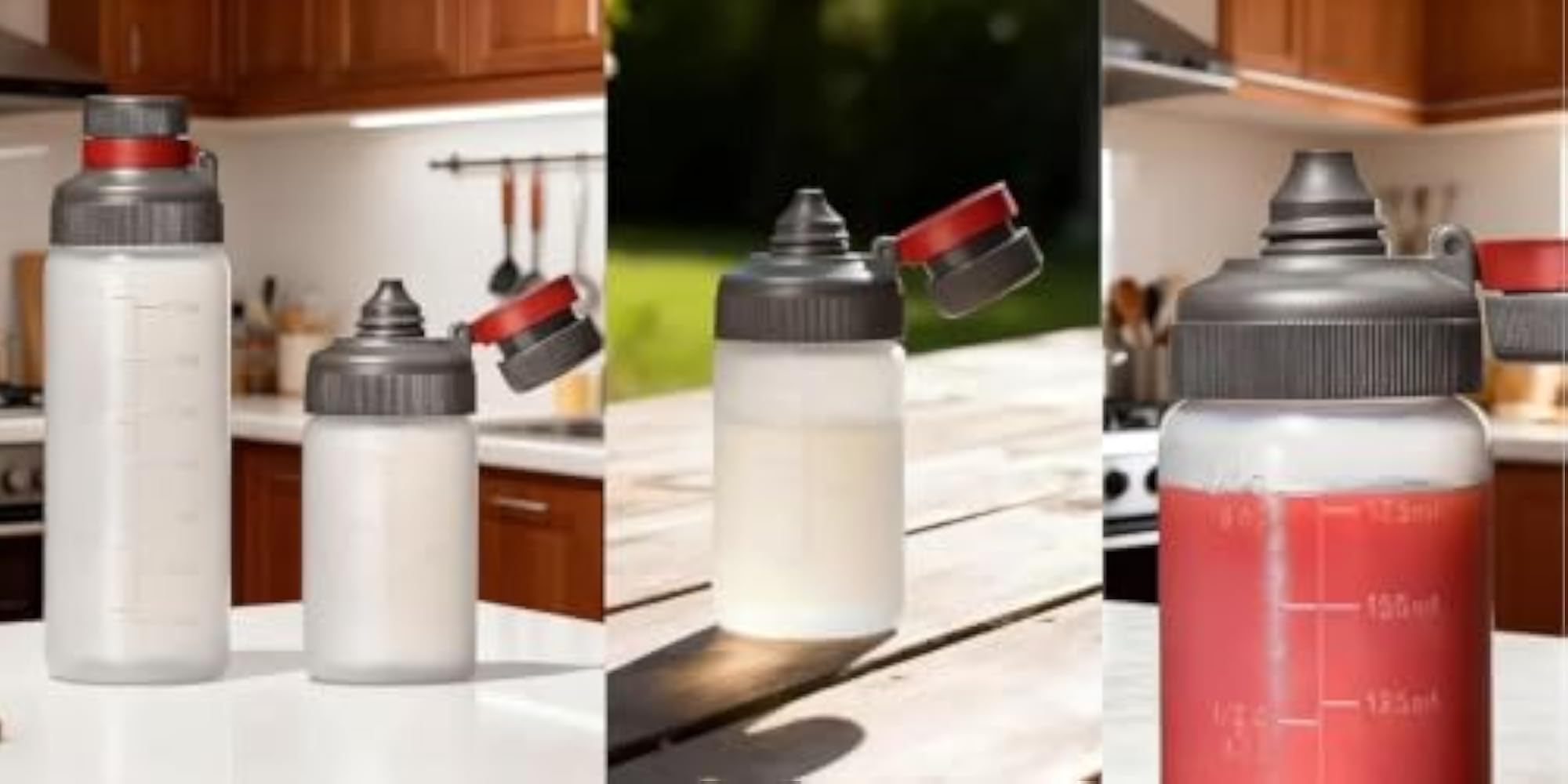 Leakproof Sauce Squeeze Bottle Set for Kitchen Condiment Home Use