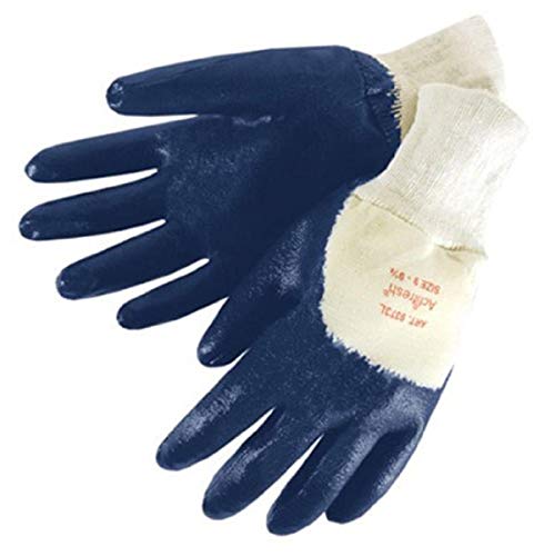 Liberty Glove & Safety 9373SP/S Nitrile Lightweight Palm Coated Glove with Knit Wrist and Interlock Lined, Chemical Resistant, Small, Blue (Pack of 12)