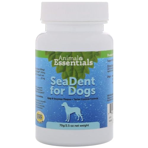 Animal Essentials SeaDent for Dogs - Kelp and Enzymes Plaque, Tartar Control Formula, Alpha Beta Amylase, Cellulase, Marshmallow Root, Slippery Elm Inner Bark, All Natural - 2.5 Oz (Pack of 1)