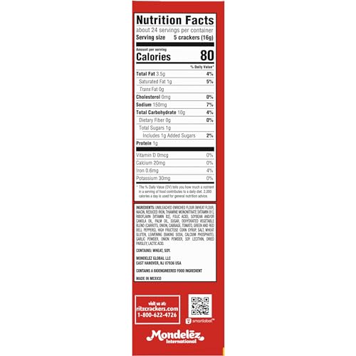 Image of RITZ Roasted Vegetable Crackers, Snacks for Kids and Adults, Lunch Snacks, 13.3 oz