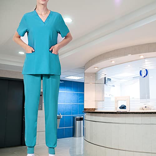 Uniforme infirmier confortable pour longues gardes - Ensemble scrub bleu L - 5