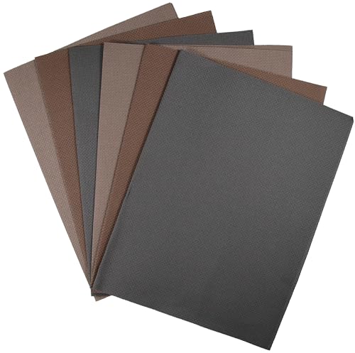 Image of KCS 6 pc of 12 inch x 18 inch(30cmx45cm) 14CT Counted Cotton Aida Cloth Cross Stitch Fabric (Coffee+Brown+Dark Grey)
