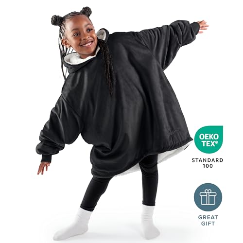 Image of Bare Home Wearable Blanket Hoodie - Soft Plush Sherpa - Warm and Cozy - Oversized Wearable Blanket