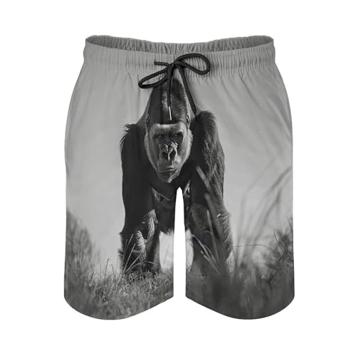 Mens Shorts Gorilla in The Grass Men Swim Trunks Quick-Dry Beach Shorts with Drawstring Pocket Bathing Suit4