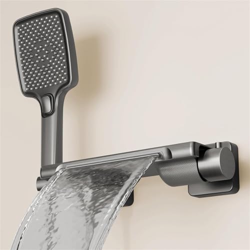 Robinet mitigeur baignoire cascade gris contre éclaboussures - 2