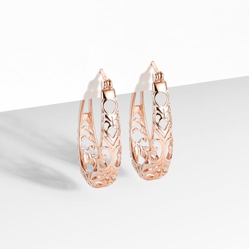 Image of Amazon Collection Sterling Silver Filigree Oval Hoop Earrings