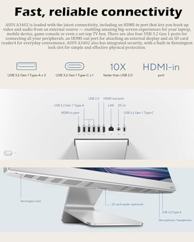 Image of ASUS 23.8''Touchscreen All-in-One Desktop Computer - 23.8 inch FHD, Intel i5 1235U(Up to 4.4GHz), 32GB RAM, 1TB SSD, Intel Iris Xe Graphics, Wi-Fi 6, w /Windows 11 Pro, Office Lifetime, Accessories