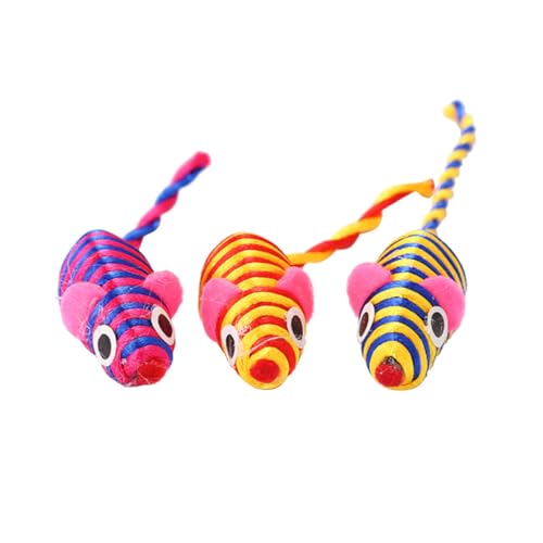 Toyvian Lot de 10 Jouets pour Chats Souris en Plastique et Fil, Stimulation Physique et Renforcement du Lien Entre Propriétaire et Chat en Intérieur Couleur Aléatoire Plusieurs Styles