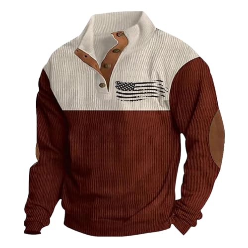Sweat velours côtelé homme col montant et manches longues pour le quotidien