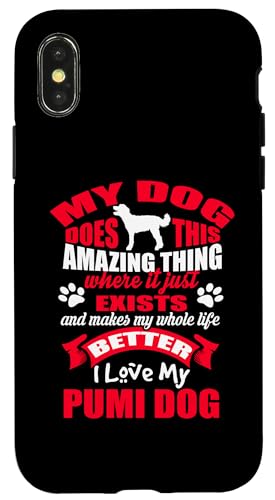 I Love My Pumi Dog Funny Puppy Dogs Lovers Carcasa para iPhone X/XS