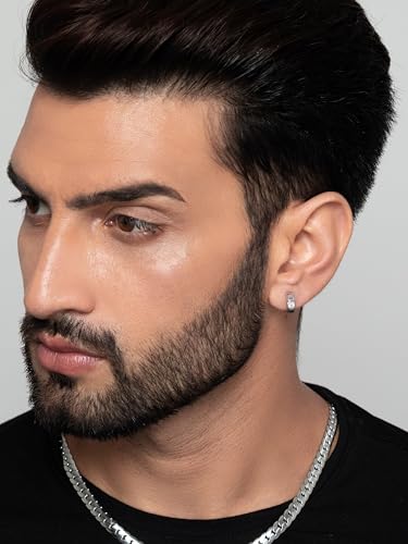 Image of ORIONZ Hoop Earrings for Men & Boys (1 Piece) - 925 Sterling Silver - Gift for Birthday Anniversary - 18k Gold Plated Jewellery - Men Fashion