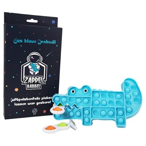 Viwanda ZAPPELBABBEL Blue Crocodile Sensory Fidget Toy Set Dimple Fidgets Toy for Stress Relief, Pop Foil Decompression Toy, Anti-Stress Gift Idea Cover