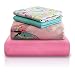 Chital Twin Bed Sheets for Girls | 4 Pc Colorful Kids Bedding Set | Pink Decorative Butterfly Print | Durable Super-Soft, Double-Brushed Microfiber | 1 Flat & 1 Fitted Sheet, 2 Pillow Cases | 15" Deep