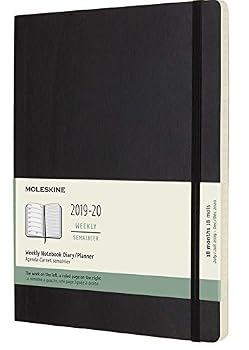 Office Product Moleskine 2019-20 Weekly Planner, 18m, Extra Large, Black, Soft Cover (7.5 X 9.75) Book