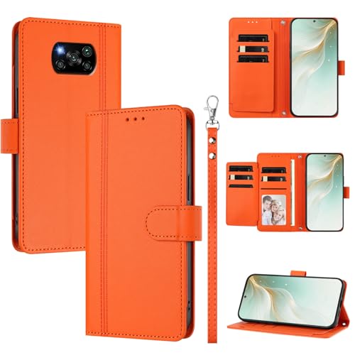 �X�}�z�P�[�X �Ή��@�� for Xiaomi Poco X3 NFC 4G,�Ή��@�� for Xiaomi Poco X3 (Pro) �X�}�z�P�[�X�y�E�H���b�g�f�U�C�� �f���A���J�[�h�X���b�g �L���b�V�� �t���b�v���X�^���h �����h�~�zOrange