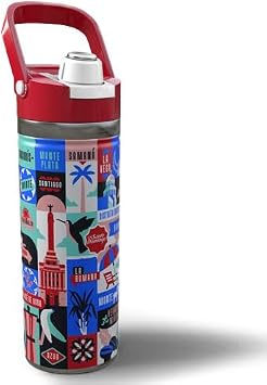 Cafe Santo Domingo "Mi Pais" Limited Edition Tumbler 18 oz Insulated Stainless Steel, Dominican Heritage Design, Hot & Cold 8 Hours Red
