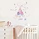 PLIGREAT Bunte Schloss Wandtattoo Rosa Fee Schloss Sterne Wandbilder Aufkleber Never Grow Up Zitate Kinderzimmer Wandkunst Dekor für Mädchen Schlafzimmer Wohnzimmer Spielzimmer