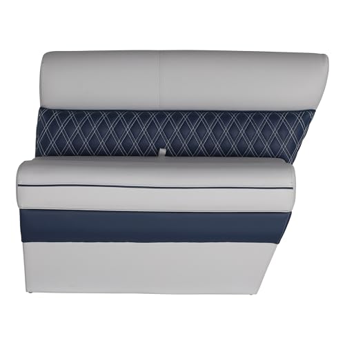 Lippert Sunset Collection 36" Angled Pontoon Bench Seat, Fits Against Helm Station, Contoured Foam Cushioning, Durable Marine-Grade Vinyl, Dry Storage, Poly Frame, 36"L x 28"W x 30"H - 2024021318