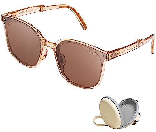 BENEUNDER Ultra Lightweight Polarized Folding Sunglasses with UV400 Protection(Brown)