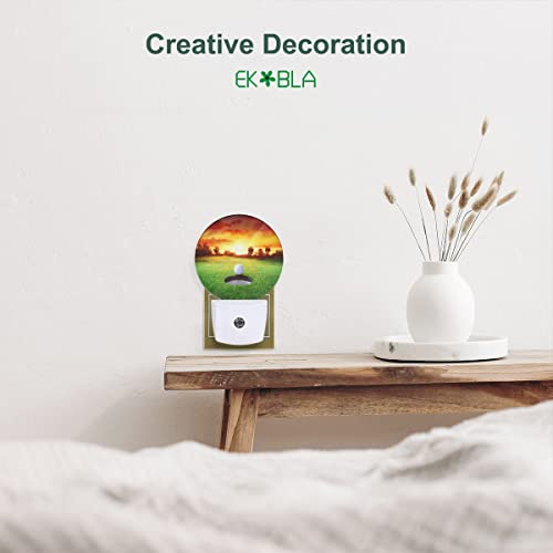 Image of EKOBLA Golf Ball Night Light, Golf Course Grassland Night Lights Plug Into Wall with Auto Sensor for Bedroom and Bathroom