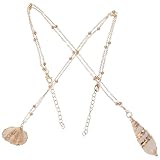 SOLUSTRE Collar de Conchas y Caracola 2 Piezas Colgante Elegante de Concha Natural para Mujer, Diseño Creativo y Acabado Fino Adecuado para Cenas y San Valentín
